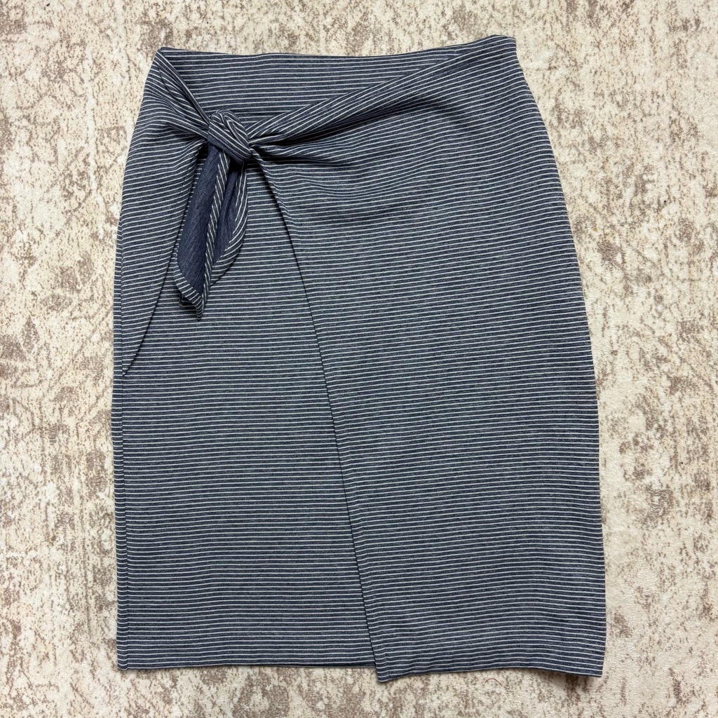 Club Monaco Striped Faux Wrap Skirt Size Xs